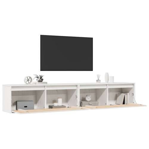 Zidni ormarići 2 kom bijeli 100 x 30 x 35 cm masivna borovina - Bijela 2 1 Cijena