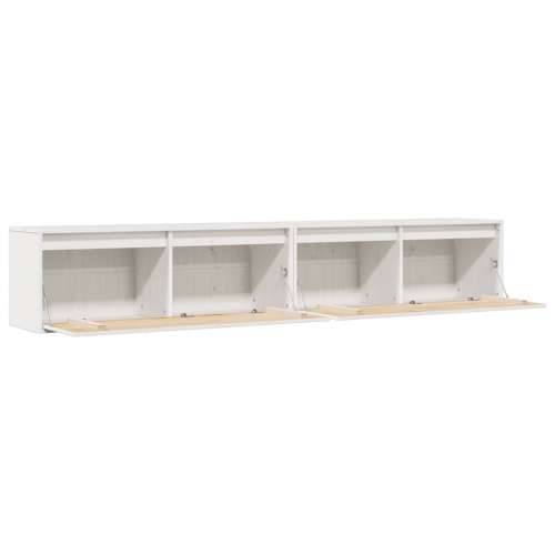 Zidni ormarići 2 kom bijeli 100 x 30 x 35 cm masivna borovina - Bijela 2 1 Cijena