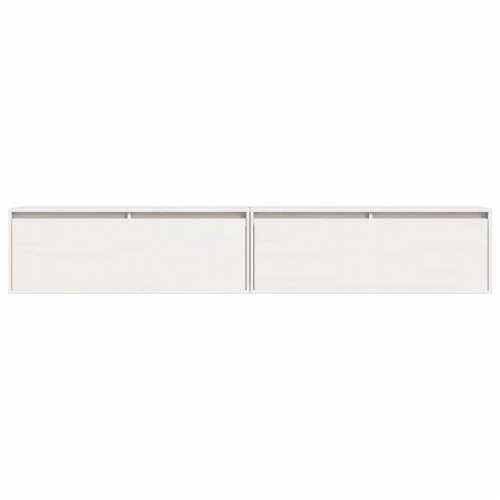 Zidni ormarići 2 kom bijeli 100 x 30 x 35 cm masivna borovina - Bijela 2 1 Cijena