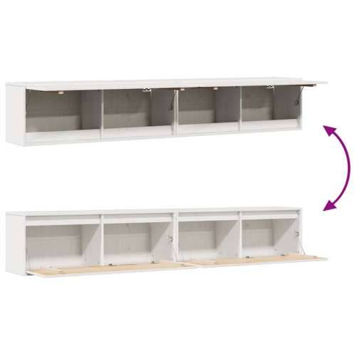 Zidni ormarići 2 kom bijeli 100 x 30 x 35 cm masivna borovina - Bijela 2 1 Cijena