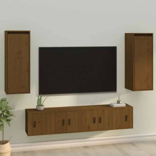 Zidni ormarići 2 kom boja meda 30x30x80 cm od masivne borovine - boja meda 2 1 Cijena