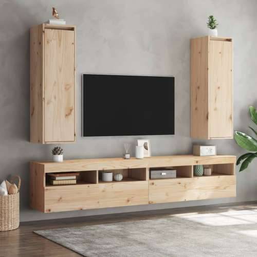 Zidni ormarići 2 kom 30 x 30 x 100 cm od masivne borovine - Prirodna 2 1 Cijena