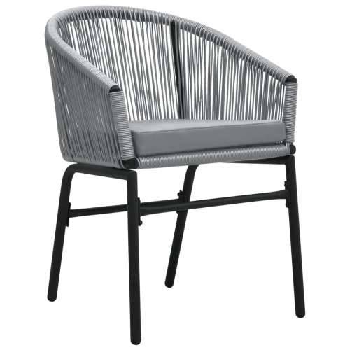 Vrtna garnitura - 3-dijelni vrtni blagovaonski set sivi - Siva Dužina stola 80 cm 2 Cijena