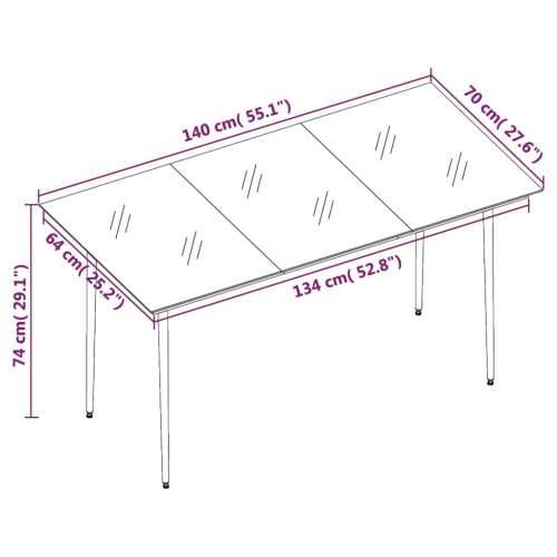 Vrtna garnitura - 7-dijelni vrtni blagovaonski set smeđi - Smeđa Dužina stola 140 cm 6 Cijena