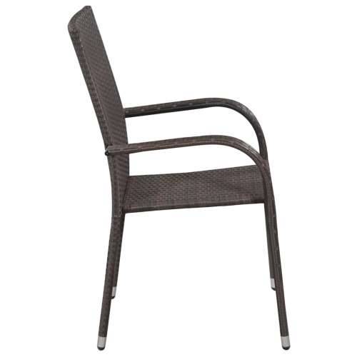 Vrtna garnitura - 3-dijelni vrtni blagovaonski set smeđe-crni - Smeđa i crna Dužina stola 80 cm 2 Cijena