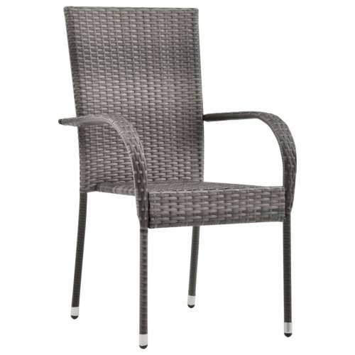 Vrtna garnitura - 5-dijelni vrtni blagovaonski set sivo-crni - Siva i crna Dužina stola 80 cm 4 Cijena