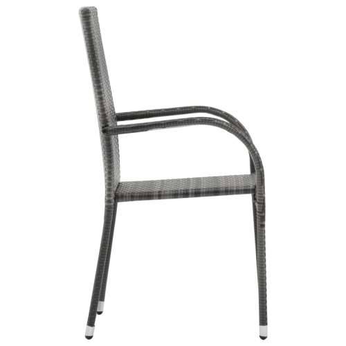 Vrtna garnitura - 5-dijelni vrtni blagovaonski set sivo-crni - Siva i crna Dužina stola 80 cm 4 Cijena