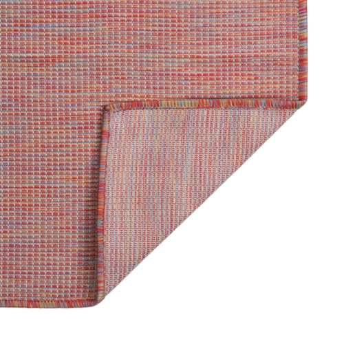 Vanjski tepih ravnog tkanja 160 x 230 cm crveni Cijena