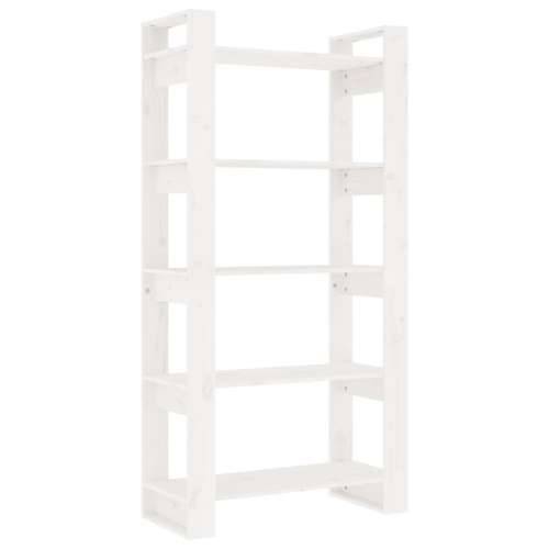 Ormarić za knjige / pregrada bijeli 80x35x160 cm masivno drvo - Bijela 1 Cijena