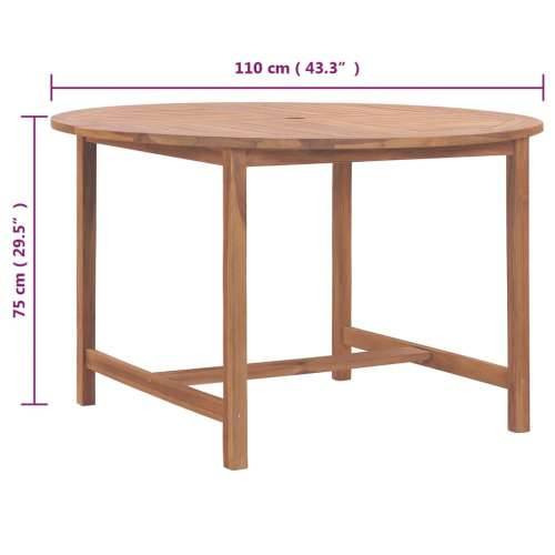 Vrtni stol - Blagovaonski stol Ø 110 x 75 cm od masivne tikovine  - 1 Okruglo Cijena