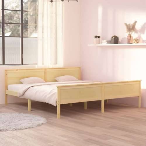 Okvir za krevet od masivne borovine 200 x 200 cm Prirodna 200 x 200 cm Cijena
