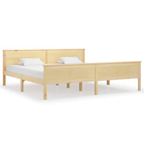 Okvir za krevet od masivne borovine 200 x 200 cm Prirodna 200 x 200 cm Cijena