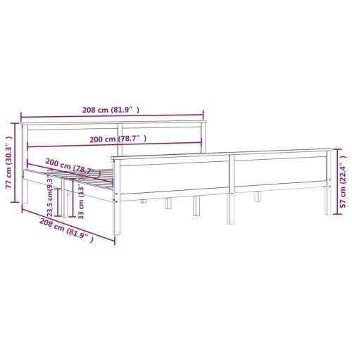Okvir za krevet od masivne borovine 200 x 200 cm Prirodna 200 x 200 cm Cijena