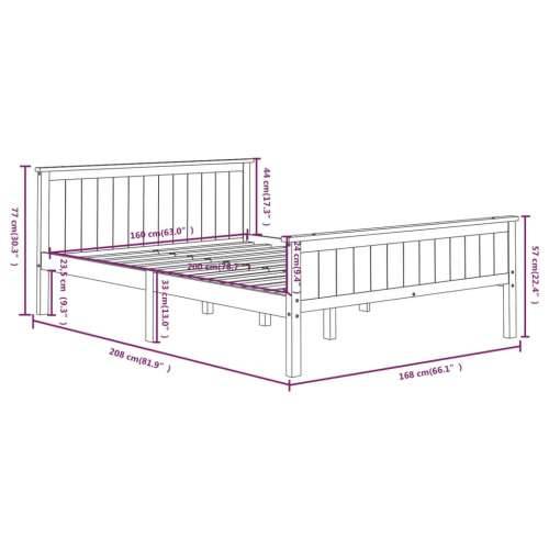 Okvir za krevet od masivne borovine bijeli 160 x 200 cm - Bijela 160 x 200 cm Cijena
