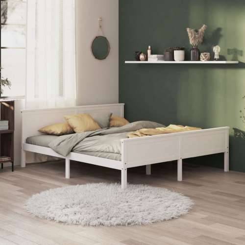 Okvir za krevet od masivne borovine bijeli 200 x 200 cm - Bijela 200 x 200 cm Cijena