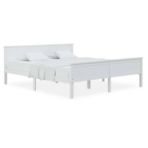 Okvir za krevet od masivne borovine bijeli 200 x 200 cm - Bijela 200 x 200 cm Cijena