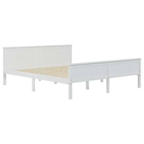 Okvir za krevet od masivne borovine bijeli 200 x 200 cm - Bijela 200 x 200 cm Cijena