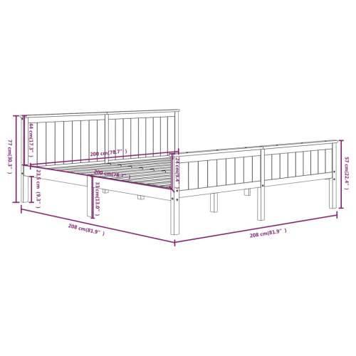 Okvir za krevet od masivne borovine bijeli 200 x 200 cm - Bijela 200 x 200 cm Cijena