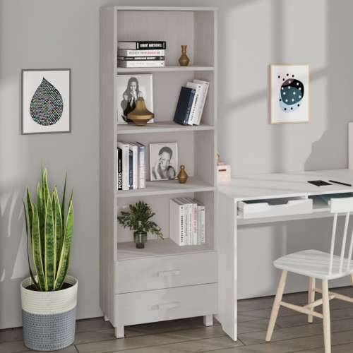 Visoka komoda HAMAR bijela 60 x 35 x 180 cm od masivne borovine - Bijela 1 Cijena
