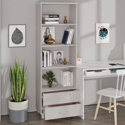 Visoka komoda HAMAR bijela 60 x 35 x 180 cm od masivne borovine - Bijela 1 Cijena
