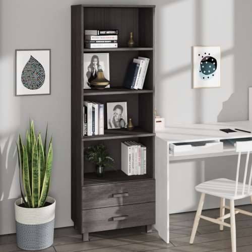 Visoka komoda HAMAR svjetlosiva 60x35x180 cm masivna borovina - Svjetlosiva 1 Cijena