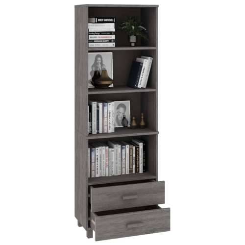 Visoka komoda HAMAR svjetlosiva 60x35x180 cm masivna borovina - Svjetlosiva 1 Cijena