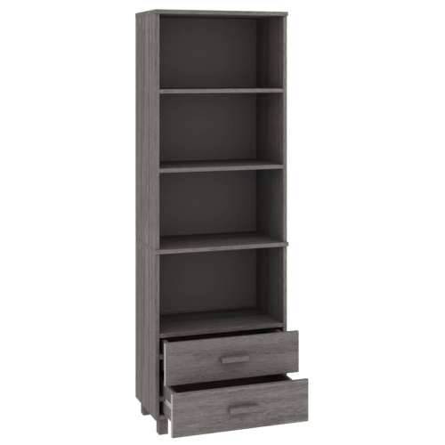 Visoka komoda HAMAR svjetlosiva 60x35x180 cm masivna borovina - Svjetlosiva 1 Cijena