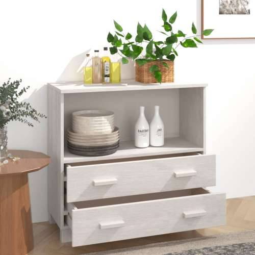 Komoda HAMAR bijela 85 x 35 x 80 cm od masivne borovine - Bijela 1 Cijena