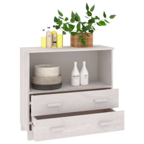 Komoda HAMAR bijela 85 x 35 x 80 cm od masivne borovine - Bijela 1 Cijena