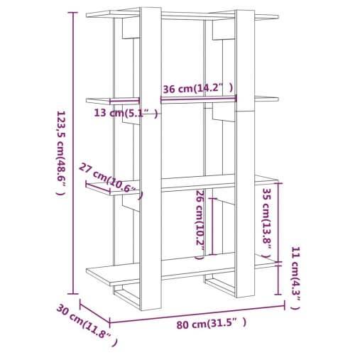 Ormarić za knjige / Paravan - Sobna pregrada boja hrasta 80x30x123,5 cm - sonoma hrast 1 Cijena