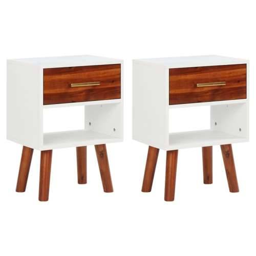 Noćni ormarići 2 kom od masivnog drva bagrema 40 x 30 x 57 cm - 2 Cijena