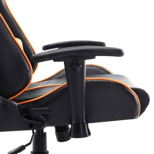 Igraća stolica od umjetne kože crno-narančasta Cijena