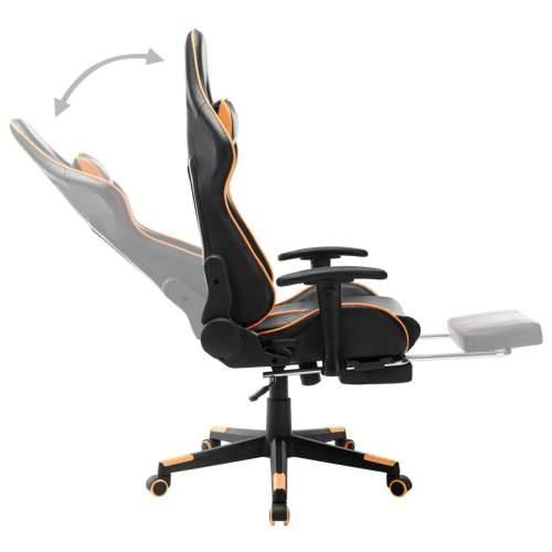 Igraća stolica s osloncem za noge umjetna koža crno-narančasta Cijena