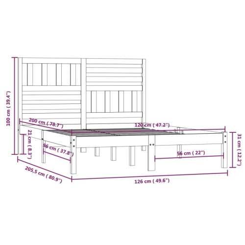 Okvir za krevet od masivne borovine 120 x 200 cm - Prirodna 120 x 200 cm Cijena