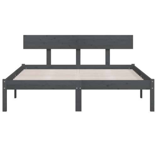 Okvir za krevet od masivne borovine sivi 160 x 200 cm - Siva 160 x 200 cm Cijena