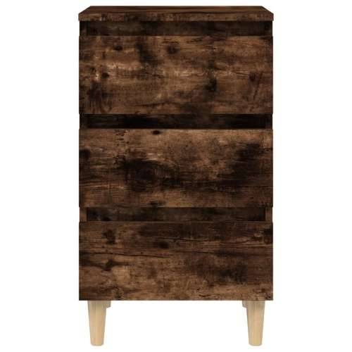 Noćni ormarić s drvenim nogama dimljeni hrast 40 x 35 x 69 cm - Dimljeni hrast 1 Cijena