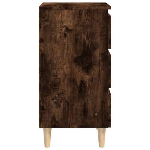 Noćni ormarić s drvenim nogama dimljeni hrast 40 x 35 x 69 cm - Dimljeni hrast 1 Cijena