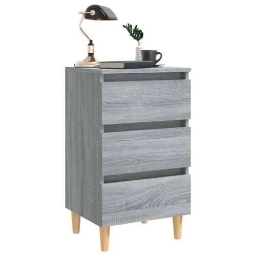 Noćni ormarić s drvenim nogama boja sivog hrasta 40x35x69 cm - Sivi hrast sonoma 1 Cijena