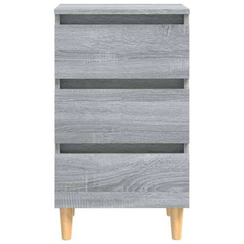 Noćni ormarić s drvenim nogama boja sivog hrasta 40x35x69 cm - Sivi hrast sonoma 1 Cijena