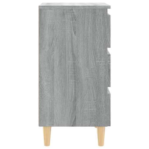 Noćni ormarić s drvenim nogama boja sivog hrasta 40x35x69 cm - Sivi hrast sonoma 1 Cijena
