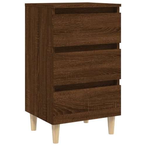 Noćni ormarić s drvenim nogama smeđi hrast 40 x 35 x 69 cm - Smeđi hrast 1 Cijena