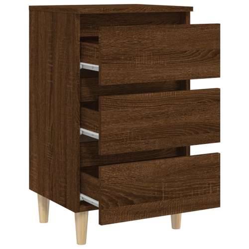 Noćni ormarić s drvenim nogama smeđi hrast 40 x 35 x 69 cm - Smeđi hrast 1 Cijena