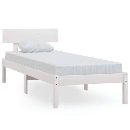 Okvir za krevet od masivne borovine bijeli 90 x 200 cm - Bijela 90 x 200 cm Cijena