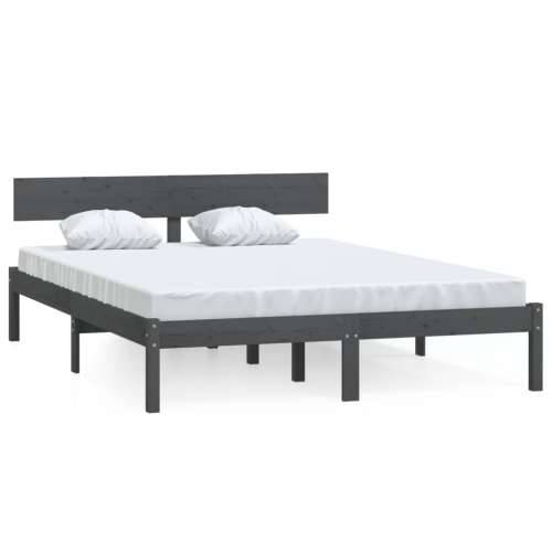 Okvir za krevet od masivne borovine sivi 200 x 200 cm - Siva 200 x 200 cm Cijena