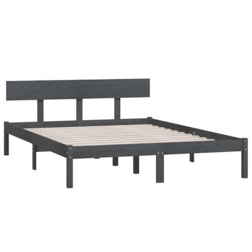 Okvir za krevet od masivne borovine sivi 200 x 200 cm - Siva 200 x 200 cm Cijena