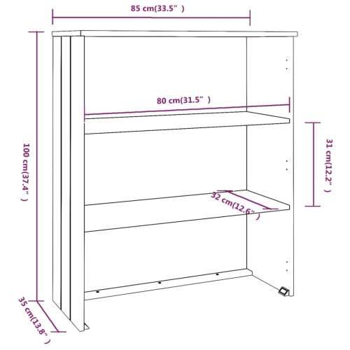 Gornji element za komodu HAMAR svjetlosivi 85x35x100cm borovina - Svjetlosiva 1 Cijena