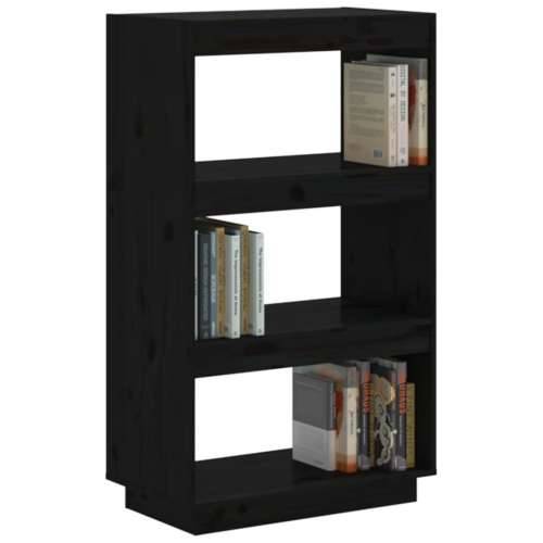 Ormarić za knjige / pregrada crni 60x35x103 cm od borovine - Crna 1 103 cm 60 cm Cijena