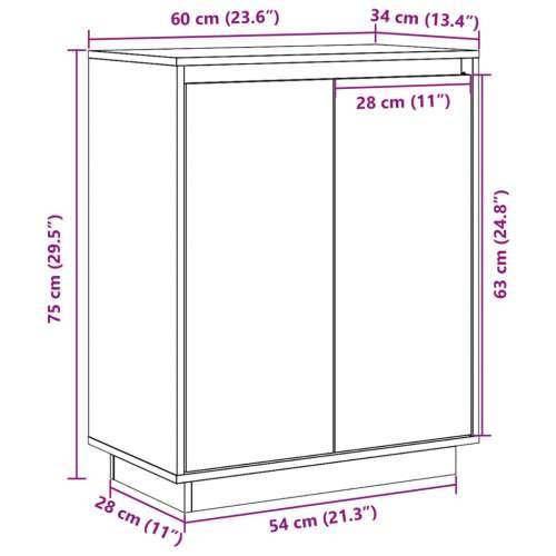 Komoda 60 x 34 x 75 cm od masivne borovine - Prirodna 1 Cijena
