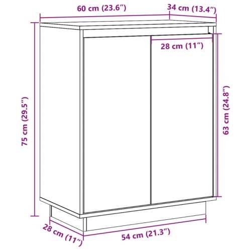 Komoda bijela 60 x 34 x 75 cm od masivne borovine - Bijela 1 Cijena