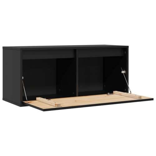Zidni ormarić crni 80 x 30 x 35 cm od masivne borovine - Crna 1 Cijena